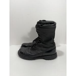 Men's Black Leather Lace-Up Boots